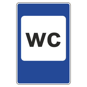 Дорожный знак 7.18 «Туалет» (металл 0,8 мм, II типоразмер: 1050х700 мм, С/О пленка: тип Б высокоинтенсивная)